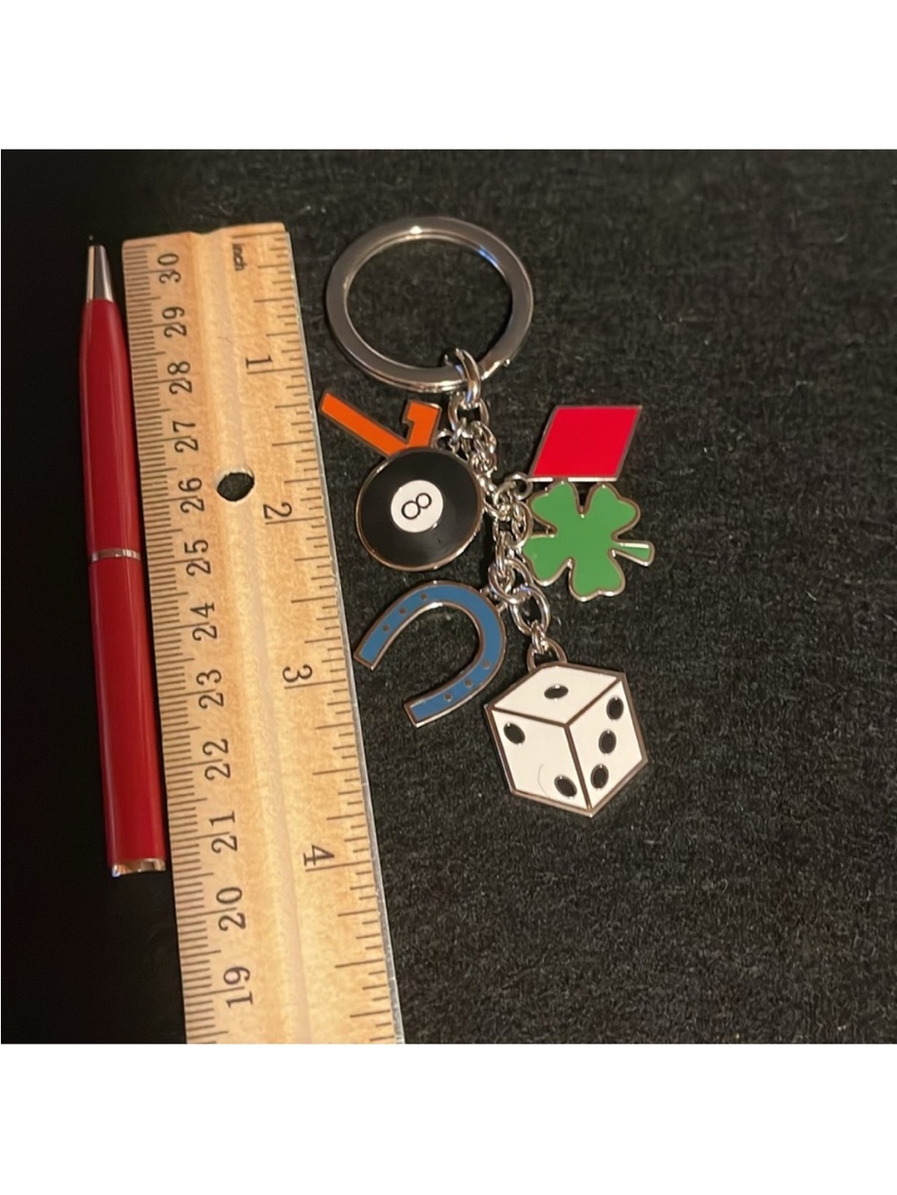Coach Lucky Charm Key Fob & Red Coach Pen Set w/ Dust Bag NWOT - Picture 5 of 13